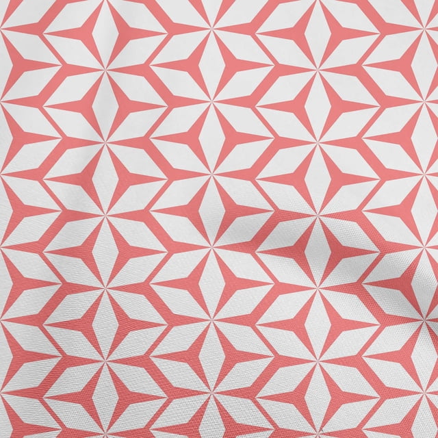 oneOone Velvet Rose Pink Fabric Geometric Sewing Material Print Fabric By The Yard 58 Inch Wide