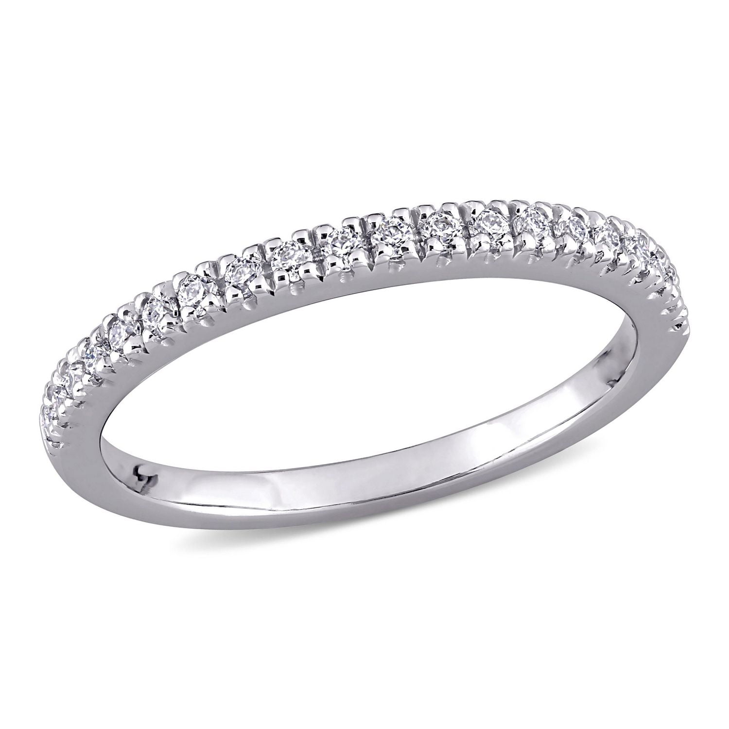 Bande de mariage Miabella avec Moissanite 1/5 carat p.g.t. en or blanc 10K