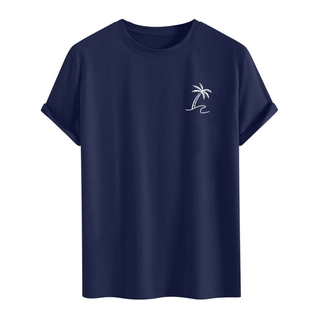 LUOGENLI T-shirts pour Homme pour Hommes T-shirts Graphiques Vintage T-shirts à Imprimé Floral et Lettrage Col Rond Manches Courtes T-shirts Décontractés d'Été Mode Urbaine T-shirts pour Hommes T-shirts Graphiques Pâques Bleu Marine TG