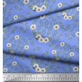 thumbnail image 3 of Soimoi Blue Poly Georgette Fabric Anemone & Leaves Print Sewing Fabric Yard 42 Inch Wide, 3 of 3