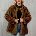 thumbnail image 2 of Hvobtty Veste en Molleton Décontractée à Manches Longues pour Femmes, Manteau Chaud en Fausse Fourrure pour Femmes Dames, Manteau d'Hiver Uni à Col Rond, 2 of 4