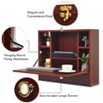 thumbnail image 4 of Giantex Wall Mounted Desk, Multi-Function Floating Desk w/Storage Drawer & Shelves, Wall Mounted Computer Desk for Home & Office, Brown, 4 of 6
