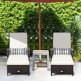 thumbnail image 1 of Costway2 PCS Chaise Longue en Rotin PE avec Accoudoirs Inclinable Coussin Réglable, 1 of 10
