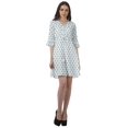 thumbnail image 2 of Moomaya Robe Chemise en Poly-Crêpe pour Femmes, Manches à Volants Imprimées, Tenue Décontractée d'Été, 2 of 4