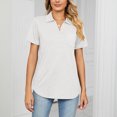 thumbnail image 4 of Birdeem T-Shirt à Manches Courtes Uni Col Mode pour Femmes Blouse Ample, 4 of 7