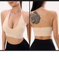 thumbnail image 5 of MIASHUI Bras for Women Halterneck Sports Bra Backless Deep V Neck Sports Bustier Padded Gym Bra Backless Adjustable Straps, 5 of 5