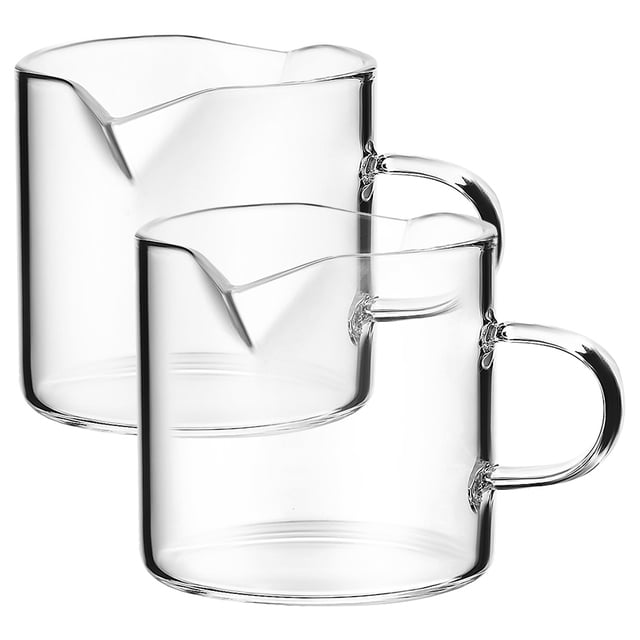 2 Pcs Tasse de Lait Espresso Tasse Multifonction Tasse d'Eau Gobelet Transparent Pichet de Sirop de Café