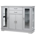 thumbnail image 1 of Costway Buffet Serveur avec 2 Tiroirs 3 Armoires Placard Gris, 1 of 2