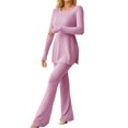 thumbnail image 1 of Ensembles de Survêtements et de Pantalons à Col Ras du Cou Assortis à Deux Pièces pour Femmes, 1 of 5