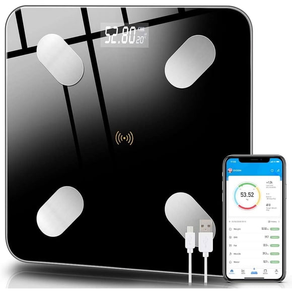 Bluetooth Body Fat Scale, Smart BMI Weight Scale Digital Bathroom Wireless Scale