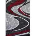 thumbnail image 1 of Spirals Abstract Pattern Area Rug Carpet in Red Grey Black, 4x6 (3'11" x 5'7", 120cm x 170cm), 1 of 5