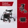 thumbnail image 3 of Costway Déambulateur à Roulettes avec Siège, Déambulateur Pliant avec Roues de 8 Pouces, Supporte jusqu'à 350 Lb, 3 of 10
