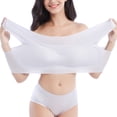 thumbnail image 4 of RKSTN Bras for Women Traceless Comfortable No Steel Ring High Elasticity Stretch 2PC Bras Solid Color Super Soft Breathable Gathering Plus Size Everydays Bras, 4 of 5