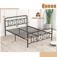 thumbnail image 3 of Costway Queen Size Bed Frame Mattress Foundation with Headboard 12.5" Under-bed Storage Black, 3 of 10