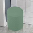 thumbnail image 3 of Round Stretch Ottoman Slipcovers Footrest Sofa Cover Stretch Ottoman Bench Foot Stool Covers Green, 3 of 7