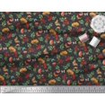 thumbnail image 3 of Soimoi Black Poly Georgette Fabric Leaves,Insect & Floral Artistic Print Fabric by Yard 52 Inch Wide, 3 of 3