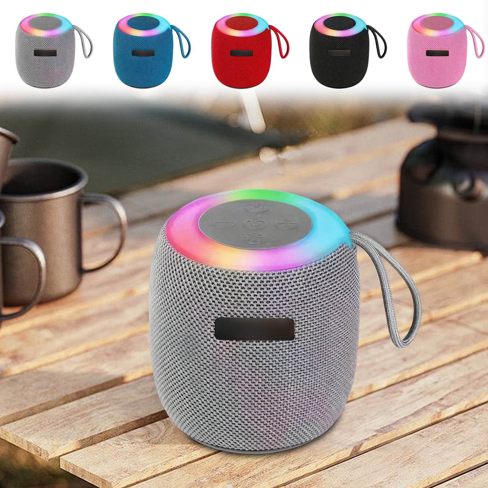 Cagogo 5Pcs Bluetooth Speaker, Portable Mini Speaker with Loud Bass for Home Outdoor Car, Small Subwoofer Wireless Speaker for Travel Camping Beach Party, Rechargeable Bluetooth 5.0 Speaker with TF
