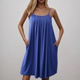 thumbnail image 4 of Pyjama pour Femmes Zeophrasy Nuisette pour Femmes avec Poches Chemises de Nuit Sans Manches Tenue de Nuit Chemise de Nuit à Plis devant Col Rond Robe de Nuit Clearacne Moins de 5, 4 of 6