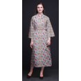 thumbnail image 4 of Bimba Light Purple Floral Leaves & Tazetta Daffodils Printed Womens Robes Long Soft Kimono Robe Cotton Bride Getting Ready Robe Long S, 4 of 5