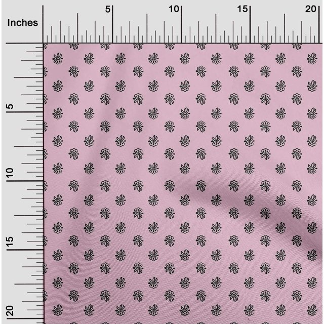 oneOone Cotton Cambric Fabric Floral Block Print Fabric BTY 56 Inch Wide