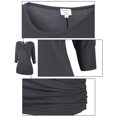 thumbnail image 3 of Matchstick Women's 3/4 Sleeve Basic Drape Top with Side Shirring, 3 of 4