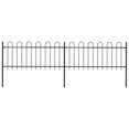 thumbnail image 1 of vidaXL Garden Fence with Hoop Top Steel 3.4x0.8 m Black, 1 of 4