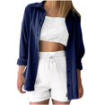 thumbnail image 2 of RXIRUCGD Chemise à Manches Longues pour Femme, Bleu Marine, Taille : S, 2 of 4
