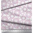 thumbnail image 2 of Soimoi White Georgette Viscose Fabric Dots & Circle Geometric Print Sewing Fabric Yard 42 Inch Wide, 2 of 5