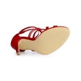 thumbnail image 4 of BLISSFUL STEP Chaussures pour Femmes à Brides à Lacets à Bout Ouvert Sandales Habillées à Talon Aiguille Haut Rouge 7,5, 4 of 8