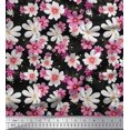 thumbnail image 1 of Soimoi Poly Georgette Fabric Cosmos Floral Print Fabric by The Yard 52 Inch Wide, 1 of 3