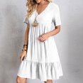 thumbnail image 2 of Yuyuzo Tenue de Robe Formelle pour Femmes Élégante à Manches Courtes Robe de Plage Robe Cocktail à Volants Soirée Bal Robe Courte, 2 of 7