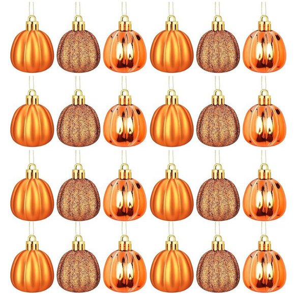 Lksixu Halloween Decorations Halloween Thanksgiving Pumpkin Ball Christmas Tree Decoration Pendant 24pcs for Party Indoor Outdoor