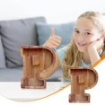 thumbnail image 1 of LSLJS Wooden English Letter Saving Can Transparent Glass Saving Can, Piggy Bank, 1 of 6