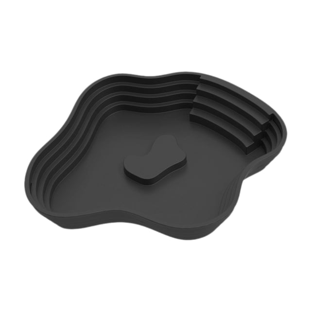 S SERENABLE Reptile Bathing Pool Decoration Reptile Feeding Dish for Hamster Gecko Snake Black L