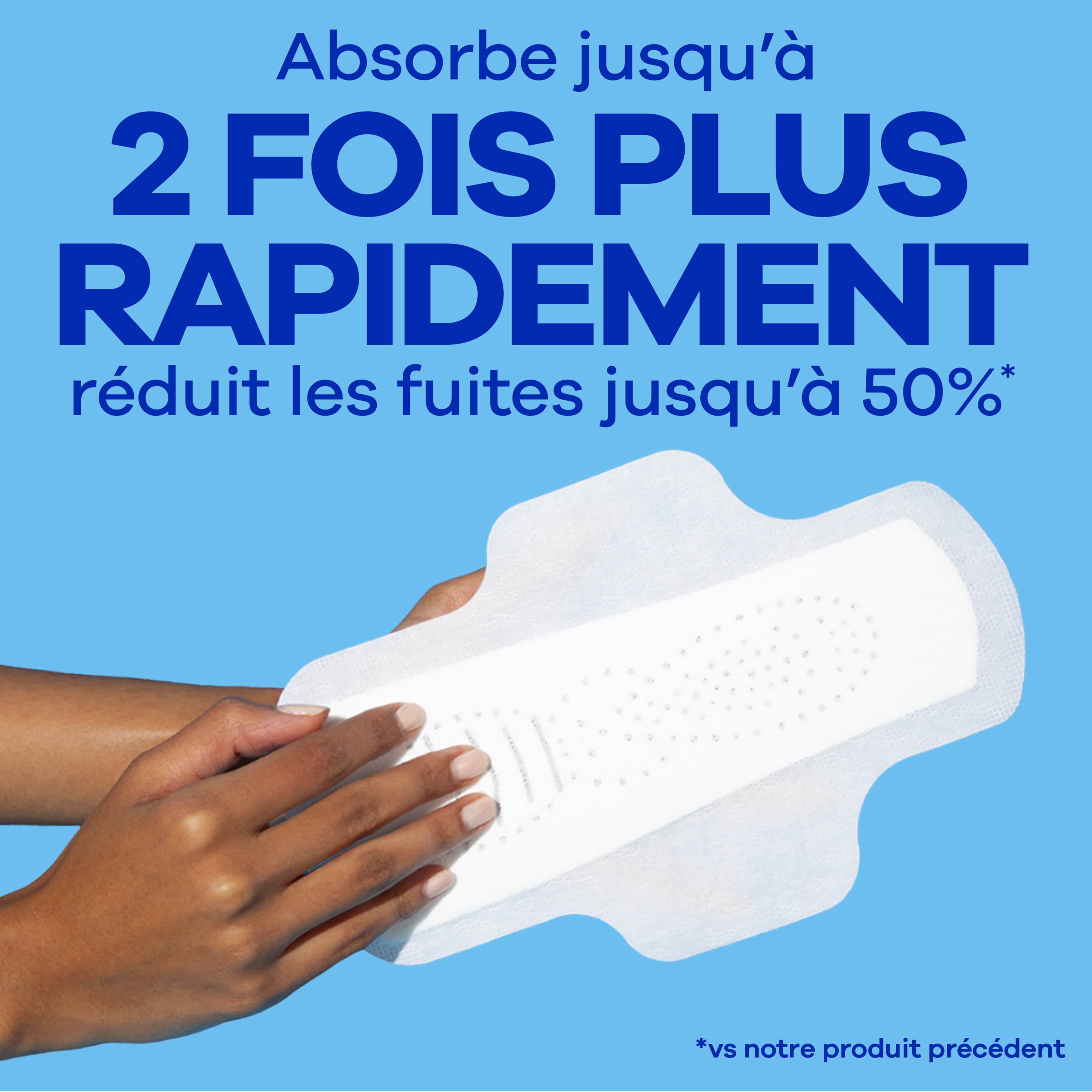 Serviettes Always Infini FlexFoam, régulières avec ailes, pour femmes, taille 1, sans parfum, 50 serviettes
