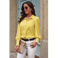 thumbnail image 4 of Chemise à Manches Lanterne Imprimé Zèbre Jaune pour Femmes, 4 of 5