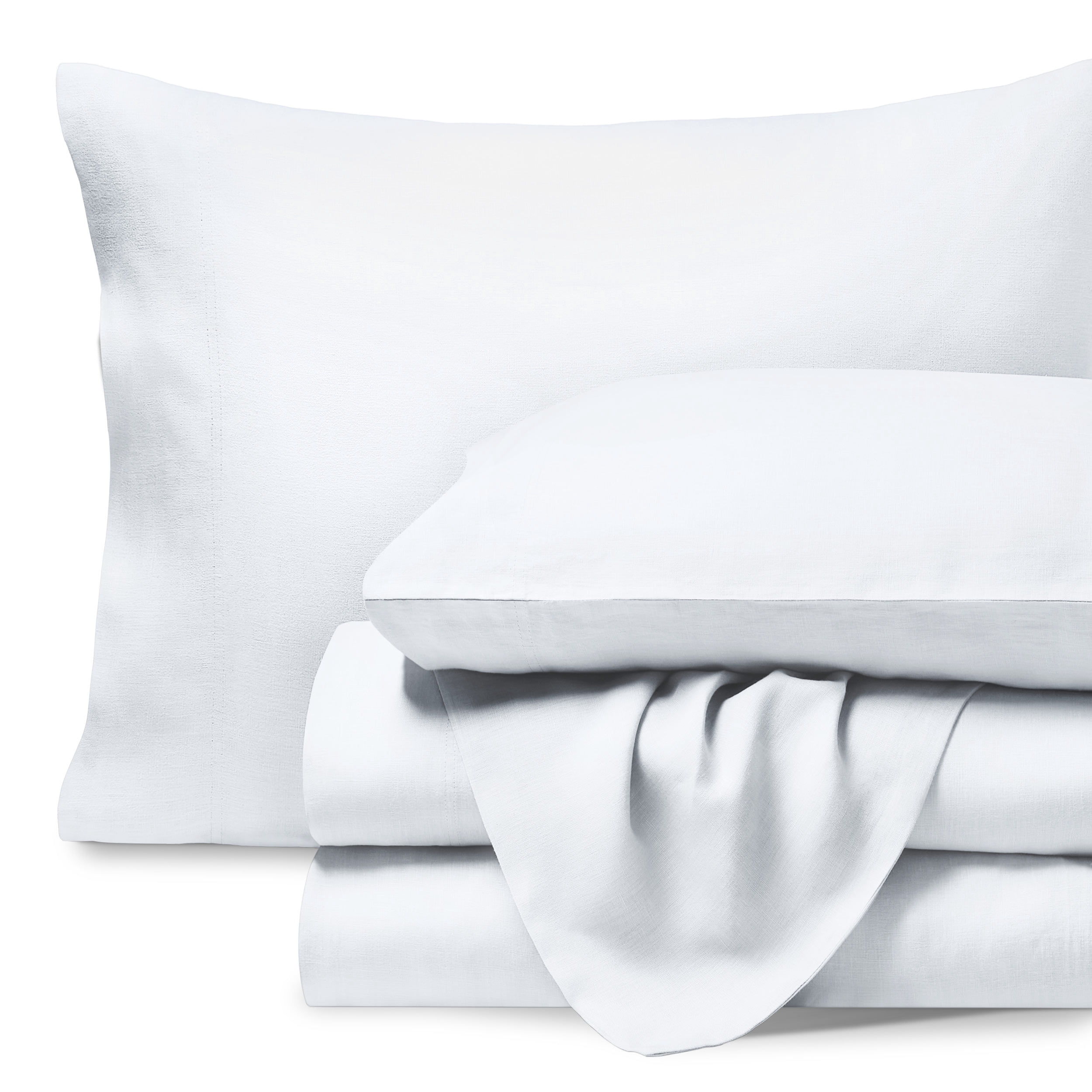 Bare Home Linen Sheet Set - Deep Pocket - Breathable - 4-Pieces - California King, White