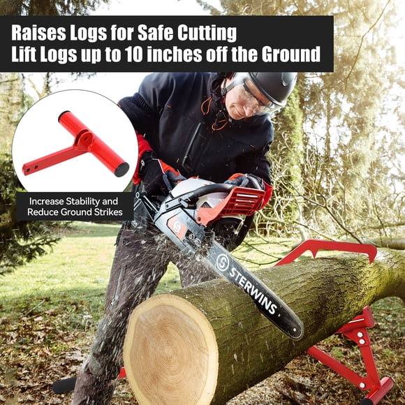 Log Roller Cant Hook – Heavy Duty Steel 51" Adjustable Timberjack – 11" Non-Slip Grip – for Lifting, Rolling & Handling Logs – Outdoor Logging Tool – Red