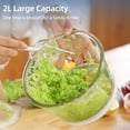 thumbnail image 3 of 2-Liter Heavy-Duty Glass Electric Meat Grinder with 2-Speed Settings, 300W High Power for Home Kitchen Use, Multi-Functional Food Processor and Blender, ABS & Stainless Steel Construction, Silver, 3 of 7
