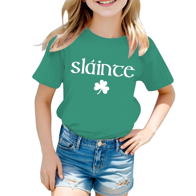 Chat et Veste pour Danse Imprimé St. Pat Col Rond Manches Courtes pour Filles