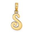 thumbnail image 1 of Diamond2Deal 14K Yellow Gold Script Letter S Initial Pendant for Women (L- 0.59inch, W- 0.31inch), 1 of 6