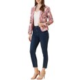thumbnail image 2 of INSPIRE CHIC Women's Fitted Blazer Notch Lapel Printed Open Front Work Suit Jacket XL Rose-Floral, 2 of 7