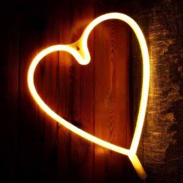 Neon Night Light, LED Neon Signs Night Light Heart Neon Lights Neon Lights for Kids Bedroom Battery USB Operated