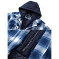 thumbnail image 4 of MAWCLOS Men's Flannel Hooded Coat Winter Plaid Jackets Sky Blue 4XL, 4 of 7