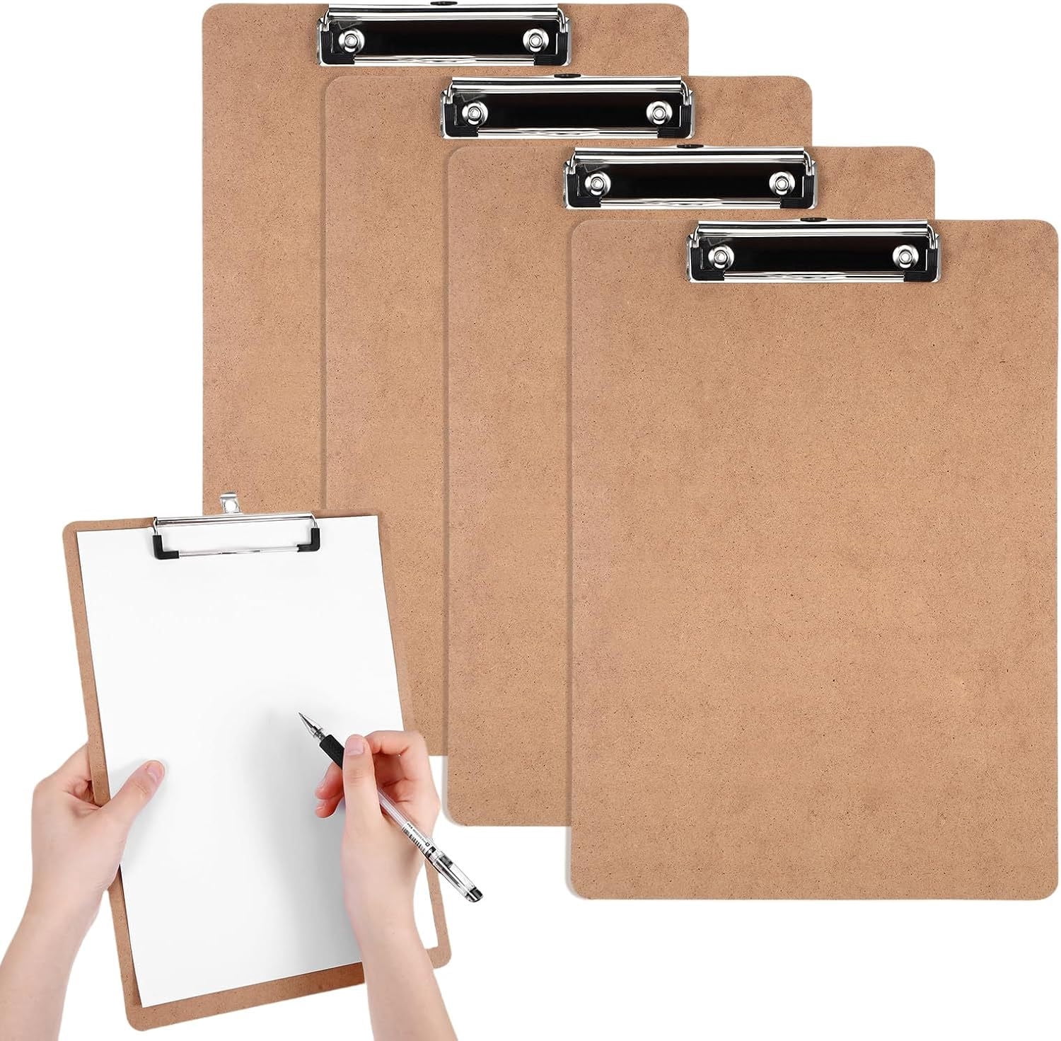 Amzcrzy Storage Pad Desk Organizer 4-Piece A4 Office Wooden Clip Folder File Storage Pad School Supplies Teacher Supplies Back To School Supplies Office Desk Accessories
