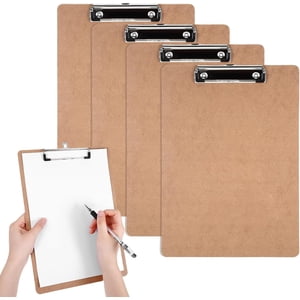 Amzcrzy Storage Pad Desk Organizer 4-Piece A4 Office Wooden Clip Folder File Storage Pad School Supplies Teacher Supplies Back To School Supplies Office Desk Accessories