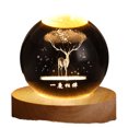 thumbnail image 1 of Transemion Wood Bedside Light With Delicate Pattern Suitable For Bedroom Or Cafe Deers Ball Night Light Home A, 1 of 6