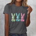 thumbnail image 2 of Pisexur Hauts de Printemps pour Femmes 2025, Hauts d'Entraînement Femmes, Hauts d'Entraînement Femmes T-Shirt Imprimé Manches Courtes Col Rond Chandail à la Mode Gris Foncé, 2TG, 2 of 5