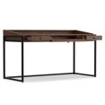 thumbnail image 3 of Allora 60" Industrial Solid Wood Computer Desk in Charcoal Brown, 3 of 9