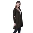 thumbnail image 3 of Moomaya Cardigan d'Été Long en Coton pour Femmes à Manches Longues, Style Hi-Lo, Ourlet Arrondi, 3 of 7